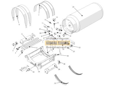 LNG cylinder assembly (1000L - aluminum alloy - low pressure)  4011120-DZ92189562715