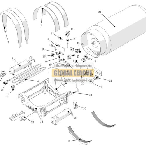 LNG gas cylinder assembly (1000L - stamped)  4011120-DZ92189562719