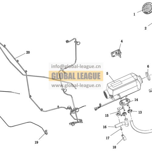 DC16251891009 Independent warm air cab unit (X6000_ Electric heater_ 4kW_ Domestic) DC16251891009