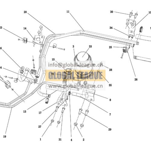 Power steering - WP7 National VI - 6×4 - M3000 - 15MPa - 850 - 300 - 1800 spring - 0772 - Left tank - Fitting joint  DC96189470764