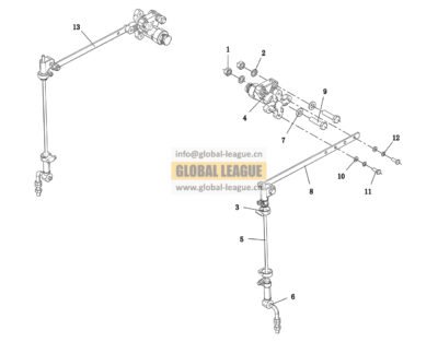 ECAS height sensor assembly_850 frame_rear air suspension_stabilizer bar_heavy load  DC97259520611