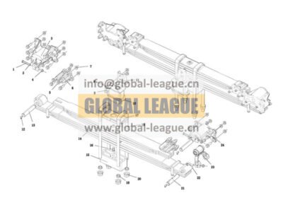 DC98149520136 Rear suspension_8.7t leaf spring_4×2_870 cargo_1030_3+3_182×115_85 pad DC98149520136