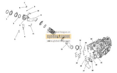 DC98149543003 Exhaust system_WP7H National VI_4×2_870_U-shaped after-treatment_I-axle rear 850+480_20°_butterfly valve_mode optimization DC98149543003