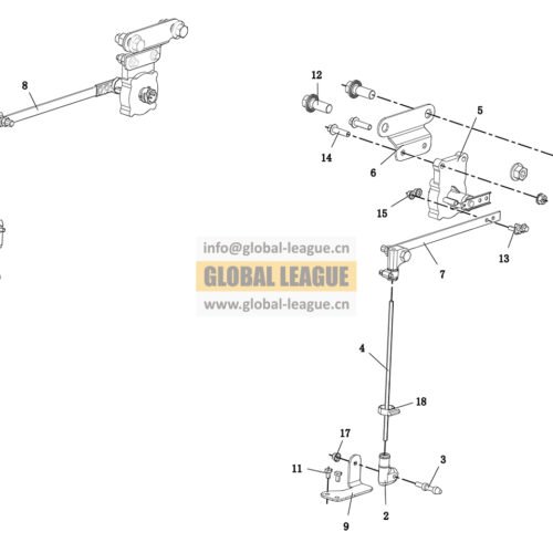 ECAS height sensor assembly for 850 frame, G3X, H rear air suspension, Knorr-Bremse  DC9A259521603