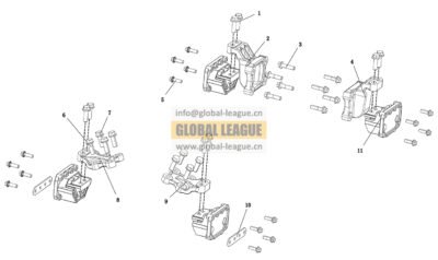 DC9X259590734 Engine mount_G3X_15NN+S12_1915_0_10_cast steel wedge mount DC9X259590734