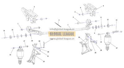 X3000 front suspension sub-assembly_940-850_left air +41_mechanical cylinder_frame 270_maintenance-free_2+1_cost reduction  DZ14251433231