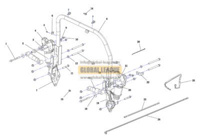Rear suspension sub-assembly_hydraulic_non-traction_transverse_M_+50_mine version  DZ15221443631