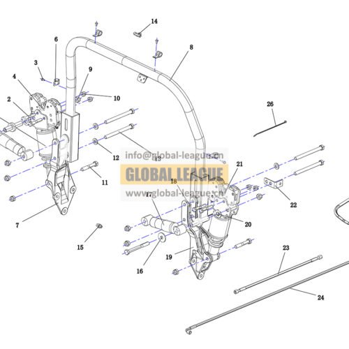 Rear suspension sub-assembly_hydraulic_non-traction_transverse_M_+50_mine version  DZ15221443631