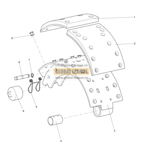 Brake shoe assembly   HD90009440388